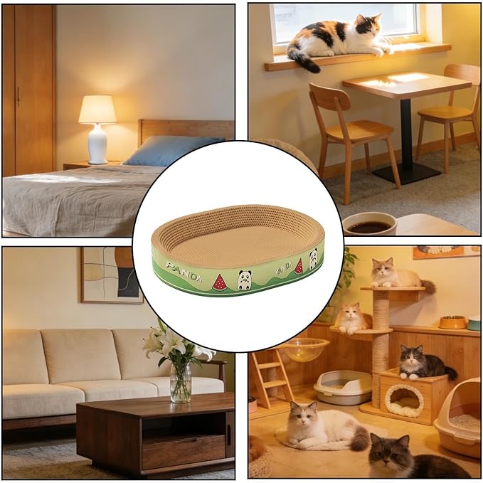 Genérico Cat Scratcher Bed, Chew and Safe Ergonomic Protection for Furniture | Indoor Cat Scratcher Living Room | for Bedroom, Balcony, Corner, Floor or Apartment