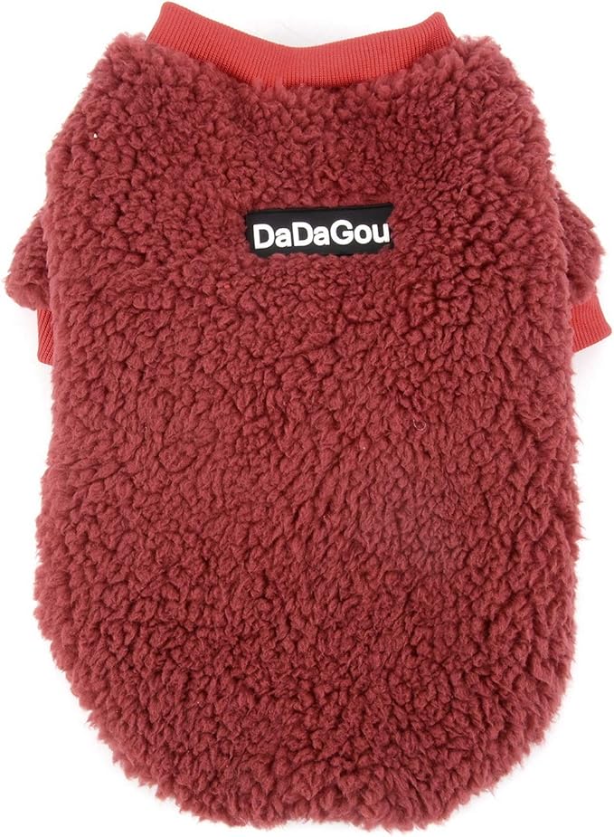 Zunea Small Dog Sweater Coat Winter Fleece Puppy Clothes Sherpa Warm Chihuahua Jacket Jumper Clothing Fall Pet Cat Doggy Boy Girl Shirt Apparel for Cold Weather Red L