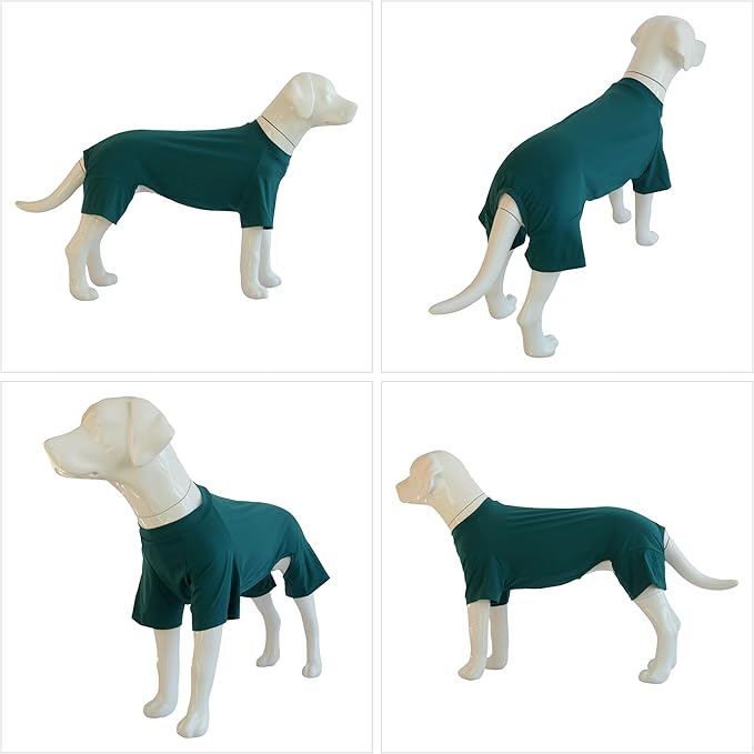 Lovelonglong Dog Full Bodysuit – Stretchy Yoga Fabric 4-Leg Dog Pajamas, Breathable & Lightweight Dog Onesie for Indoor & Outdoor, Shedding Control & Travel Wear