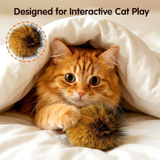 Cat Toy Faux Rabbit Fur Ball,2026 New Soft Rabbit Fur Catnip Balls,Fluffy Catnip Toy for Indoor Cats, Washable & Fun to Chase for Exercise and Bonding (Ball/1pcs)