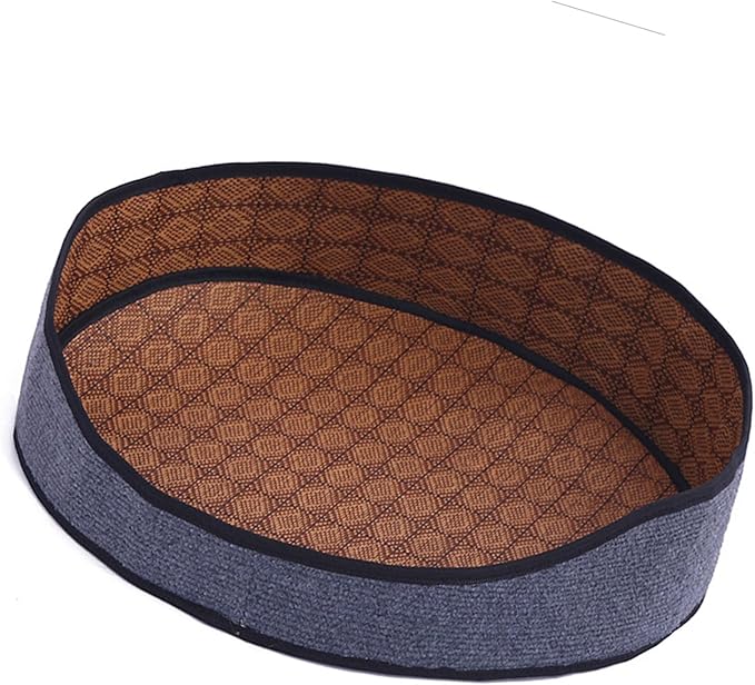 AYNEFY Cat Supplies Cat Bed Furniture Vine Woven Cat Dog Summer Mat with Removable Cooler for Indoor and Outdoor Use Pet Cooling Bed Washable Comfortable Cat Supplies (Dark Gray)