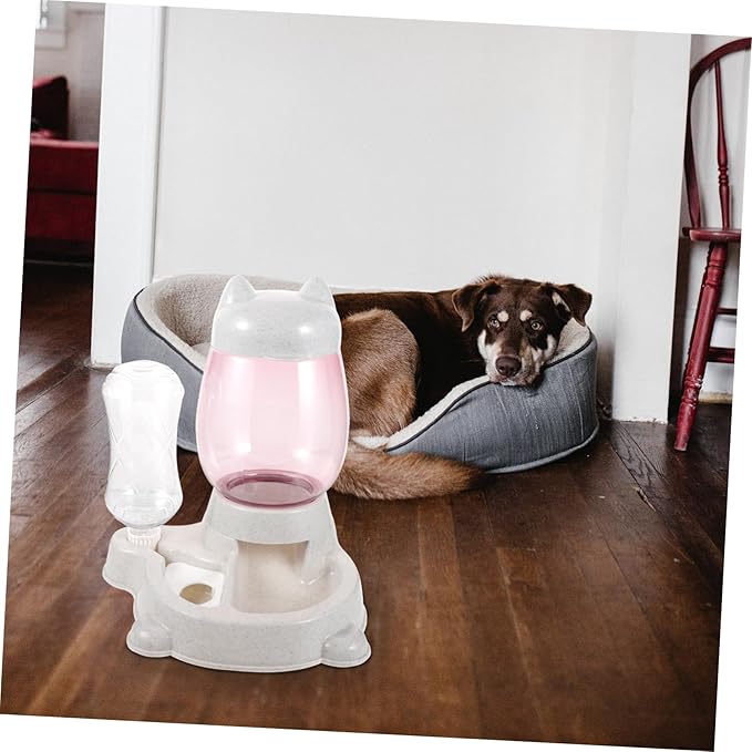 MERRYHAPY Cat Feeding Watering Supplies Automatic Pet Feeder Pet Food Water Dispenser Kitten Food Container