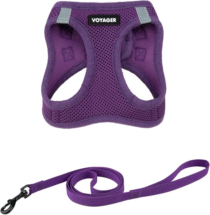 Voyager Step-in Pet Harness - All Weather Mesh, Adjustable Step in Harness for Cats and Dogs by Best Pet Supplies - 307S Purple, S