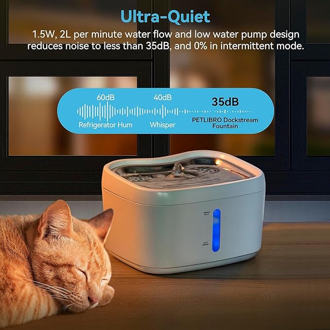 Cat Water Dispenser,2.5L Stainless Steel Smart Automatic Sensing Circulating Pet Drinking Dispenser Pet Water Fountain Inside Cat Dog Drinking Fountain for Home