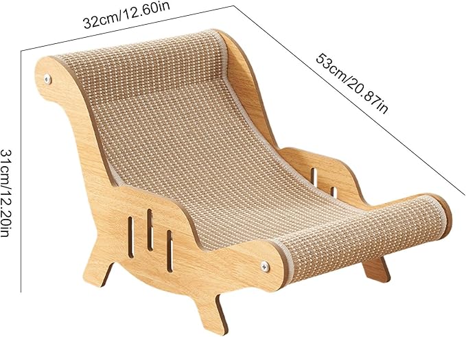 Sisal Cat Scratcher Bed, 2 in 1 Cat Hammock Lounge, Wear-Resistant Scratching Pad Lounge Chair for Indoor Cats Furniture Protection