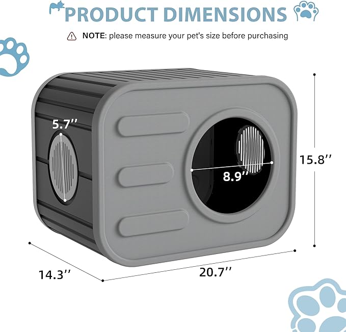Cat Houses for Outdoor Indoor Cats, Insualted Outdoor Cat House Weatherproof with Camera-Shaped Design, Sturdy Resin Shelter for Patio,Garden Grey