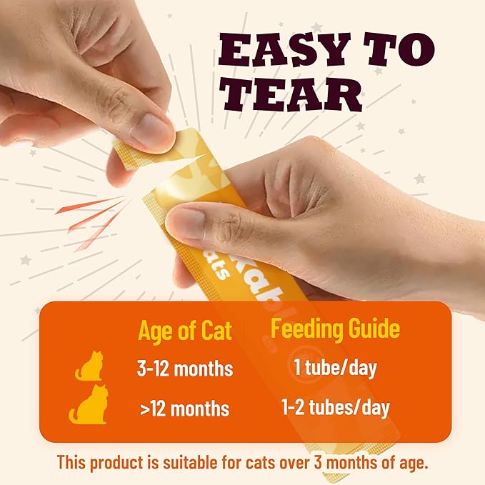 Soft Lickable Cat Treats for Indoor Cats – Salmon Oil & Chicken Flavor with Omega 3 and Taurine for Cats for Healthy Skin & Coat - Squeezable Cat Treats for Kittens & Senior Cats, 22 Tubes