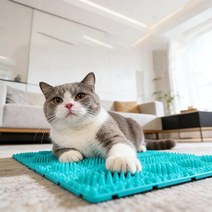 Durable Cat Scratch Pads, Natural Sisal Cat Corner Scratcher for Indoor Cats, Cat Scratching Pad Rug for Small Adult Cats to Save Furniture, Couch, Carpet, Door Frame (Mint Green)