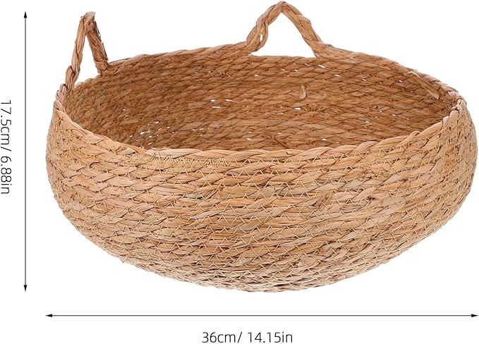 ORFOFE Small Pet Bed Woven Cat Nest with Straw Material Round Handwoven Cat Basket Bed for Indoor Use and Small Dogs Breathable