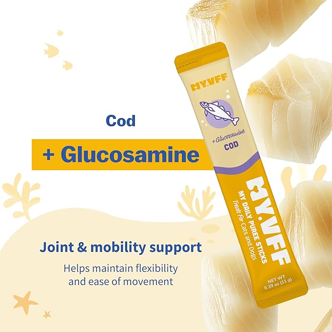 My Daily Puree Sticks for Cats & Dogs, 4 Healthy Lickable Treats – Vet-Formulated Cat Tube Treats & Dog Snacks with Taurine, Glucosamine, Omega-3 & Postbiotics, Made in Korea