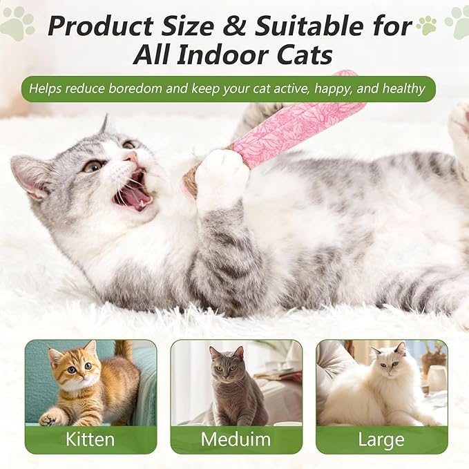 3 Pack Catnip Toys for Cats, Funny Cat Toys with Dental Rope & Fun Bell,100% Pure Organic Catnip Toys,Cat Chew Toy Bite-Resistant Kitten Teething Chew Toys,Anxiety Relief Cat Toys for Indoor Cats