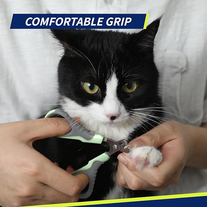 WePet Pet Nail Clippers U07.1, Professional Claw Trimmer, Bended Scissor Special for Cats, Kittens, Dogs, Puppies, Small Animals, Grey/Tea Green