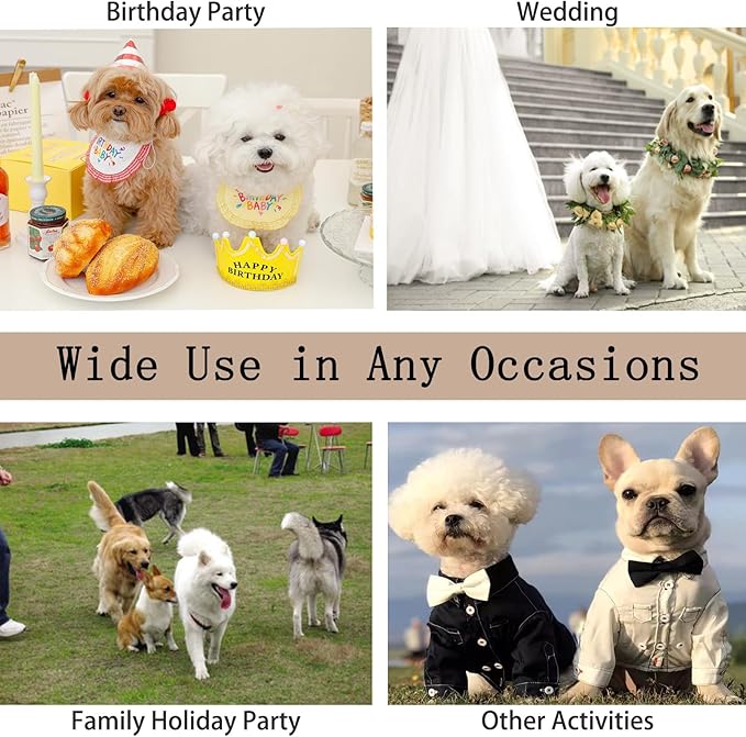 Pet Dresses for Small Dogs Cats Girl, Cute Princess Bowknot Dress Puppy Shirt All Weather Skirt Clothes Cat Apparel for Birthday Wedding Party Holiday (Khaki&Black, Medium)
