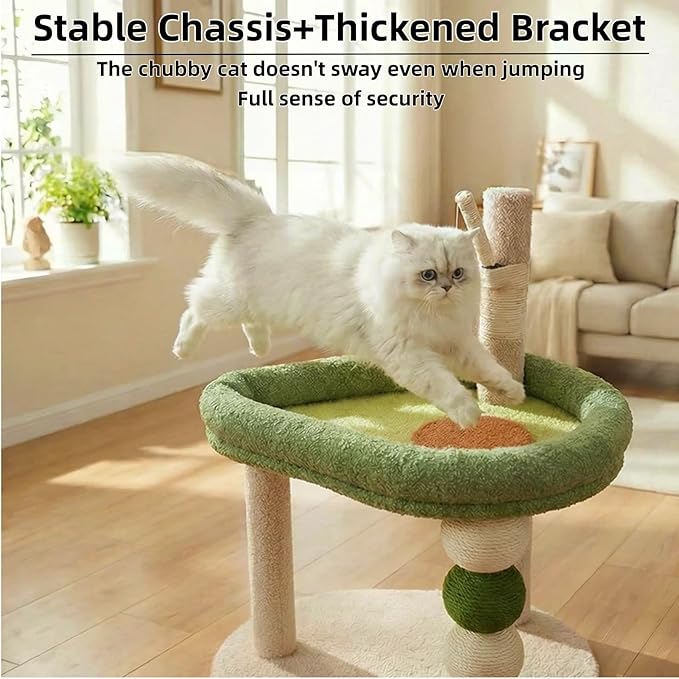 Cat Scratching Post, 28.35" H(72cm) Cat Tree/Cat Tree Tower with Cat Bed, Scratching Posts for Indoor Cats with one Plush Ball Toy, Small Cat Tree for Kittens/Cats Playing (28 in Cat Tree)