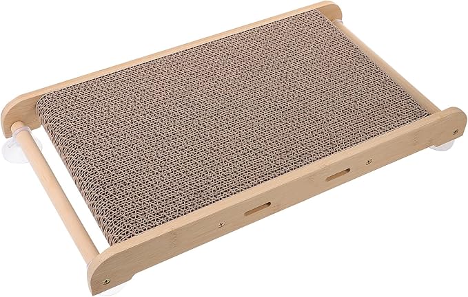 Toyvian Large Cat Scratching Board and Bed Corrugated Paper Cat Scratcher with Frame Vertical Scratch Pad for Furniture Protection and Claw Grinding