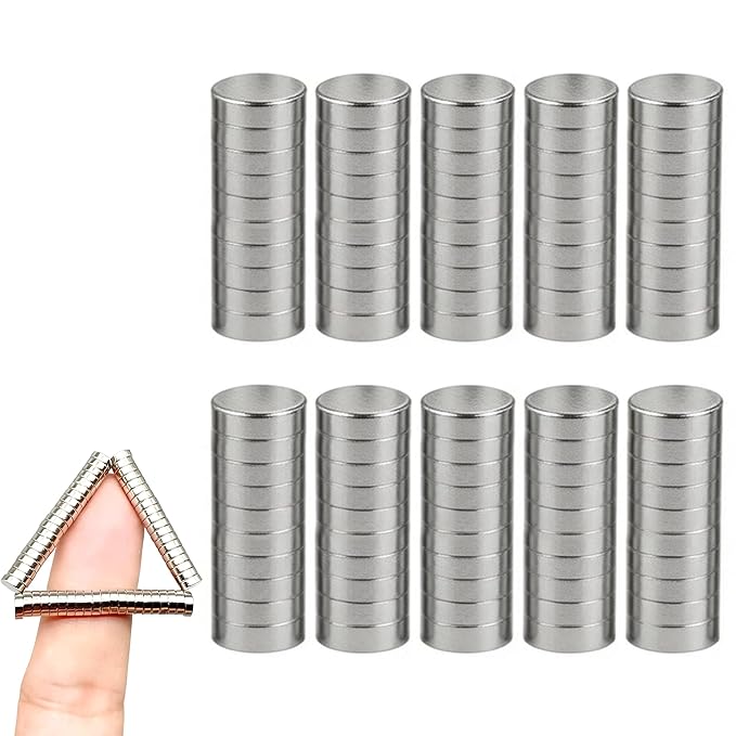 100pcs 5×2mm Mini Round Magnets for Nail Clippers, Measuring Artificial Nail Length, Multi-Use Cat Eye Nail Design Tools, Neodymium Magnet for Fridge Magnets, Crafts, Office Supplies