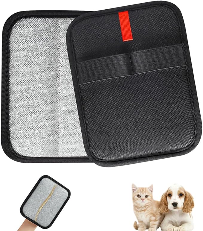 2 PCS Pet Hair Removal Glove Electrostatic Pet Hair Remover Reusable Animal Fur Removal Tool Cat & Dog Grooming Gloves Brush for Couch Carpet Curtain Furniture Laundry