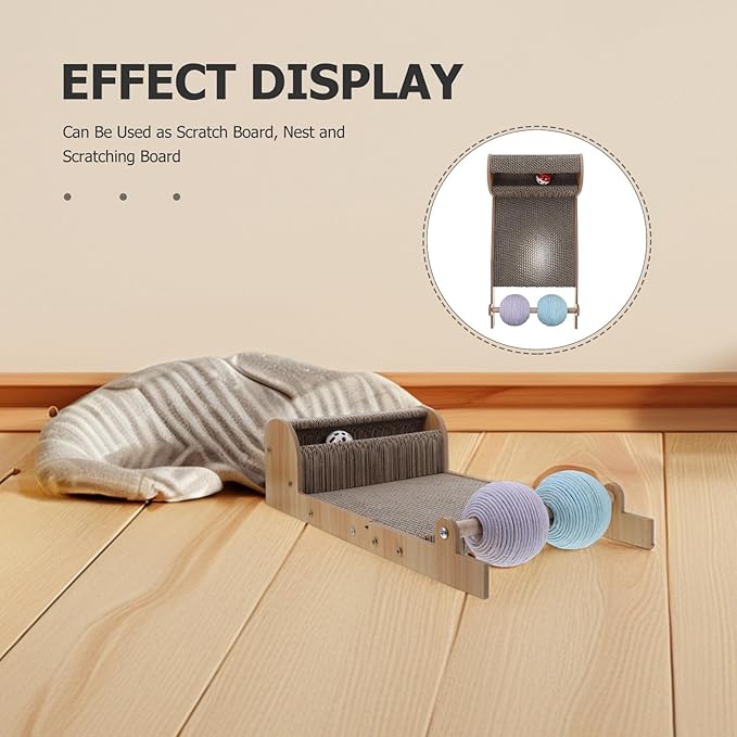 Yardwe Cat Scratcher Sofa Cat Scratch Bed Corrugated Cardboard Scratch Pad Lounger Kitten Grinding Claws Furniture Protector