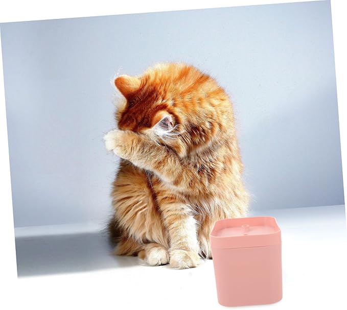 Automatic Cat Water Fountain Self-Circulating PET Water Dispenser Filter Pink Color for Cats and Dogs 2L Capacity Plastic Easy to Clean