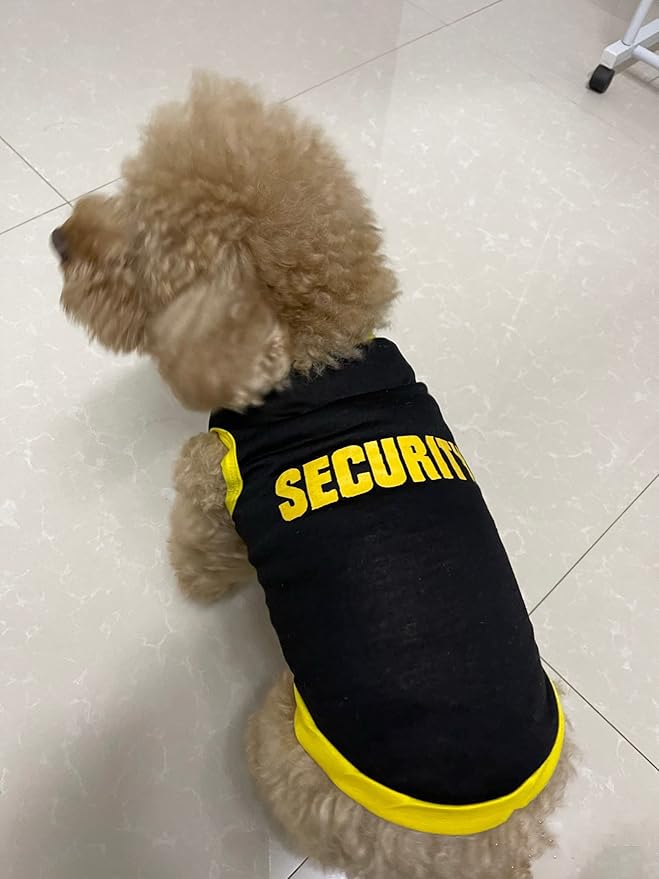Pet Clothes, Cool Security Vest Pet Puppy T-Shirt Cotton Clothing Apparel Cat Spring Summer Breathable Sleeveless Harness Costume Clothes for Small Dogs (XS,BlackYellow)