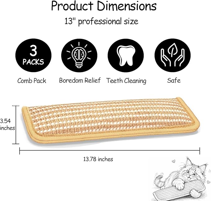 3 Pack 13inch Catnip Cat Kicker Toys Pillow Sisal Cat Toy Sticks for Bunny Kicking Cats Interactive Toys for Indoor Cats Boredom Breaker Cat Nip Toys Cat Chew Toy for Large Cats Kitty Kitten