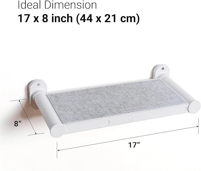 SVD.PET Cat Wall Shelves, 17" x 8" Cat Wall Furniture with Felt Pad, Simple and Modern Design Wal Mounted Platforms for Pet Sleeping and Playing, Easy to Install and to Clean(White)
