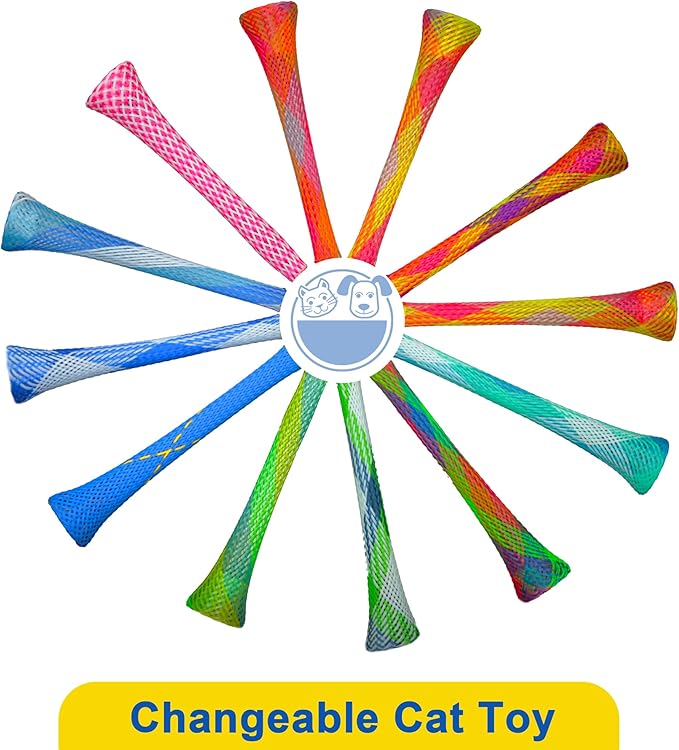 Leoezx™ Cat Spring Toy (44PCS) Indoor cat Interactive Plastic Coil Spring Multi-Color cat Interactive Game Training to Catch, bite and Hunt