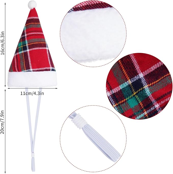 Jmkcoz 6 Pieces Pet Cat Dog Christmas Santa Hat Holiday Party Cute Costumes for Puppy Kitten Christmas Cosplay Dress Up Supplies (Mixed Pattern)