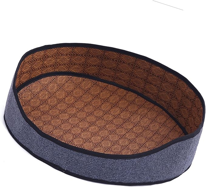 AYNEFY Cat Supplies Cat Bed Furniture Vine Woven Cat Dog Summer Mat with Removable Cooler for Indoor and Outdoor Use Pet Cooling Bed Washable Comfortable Cat Supplies (Dark Gray)