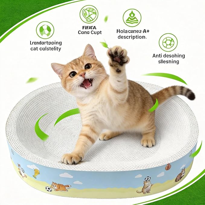 Plant Fiber Scratching, Cat Scratcher, Lounge Bed Cat Scratch Board Bowl Mat for Kitten Medium Large Breed Furniture Door Couch Carpet Protection Indoor Enrichment Professional Grade Quality