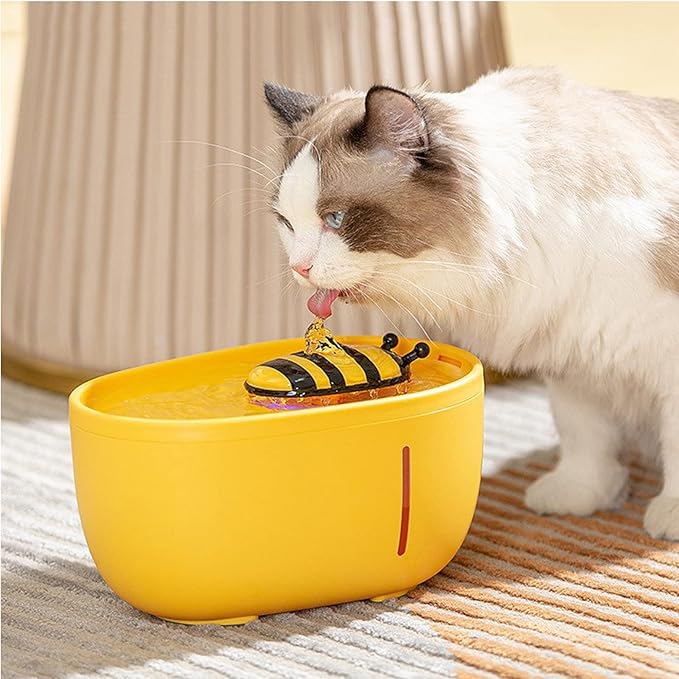 Cat Pet Water Fountain Automatic Drinker for Pet,2L Ultra-Quiet Pet Fountain Water,with Water Level Window&LED Light,Pet Water Dispenser