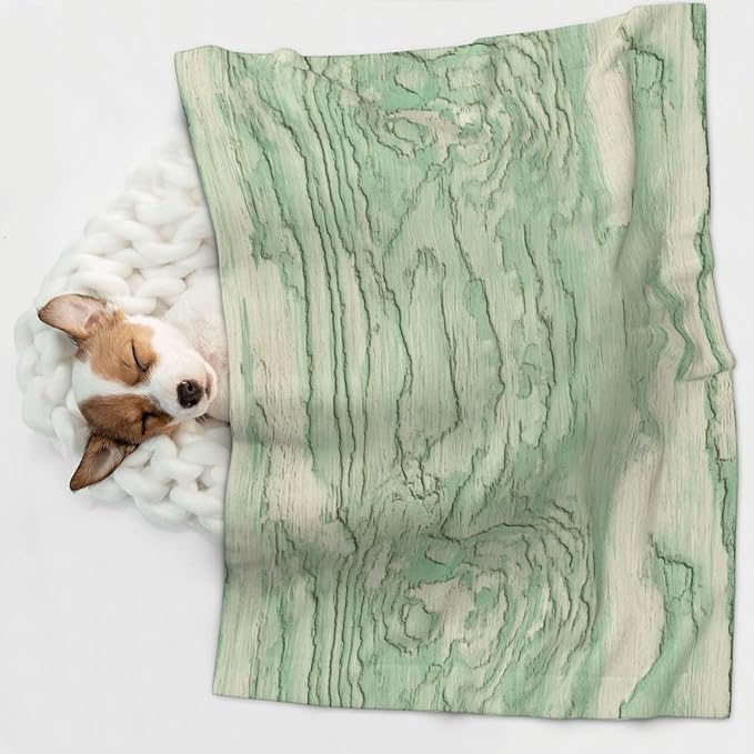 Cat Dog Blanket Pale Green Wood Ultra Soft Warming Mat for Indoor Pet Beds Furniture 27.6 X 19.7inch