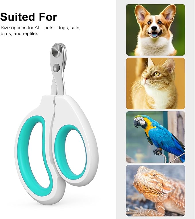Aogeili Cat Claw Nail Clippers, Beginner Friendly Safety Trimmer, Pet Grooming Essentials Accessories with Stainless Steel Non Slip Handle for Kitten Puppy Rabbit Small Pets