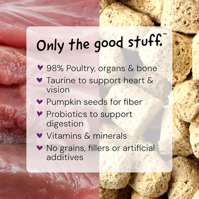 Stella & Chewy's Freeze-Dried Raw Cat Dinner Morsels - Premium Duck & Goose Recipe with 98% Cage-Free Poultry & Organs - Natural Grain-Free Cat & Kitten Food - Made in USA - 8 oz