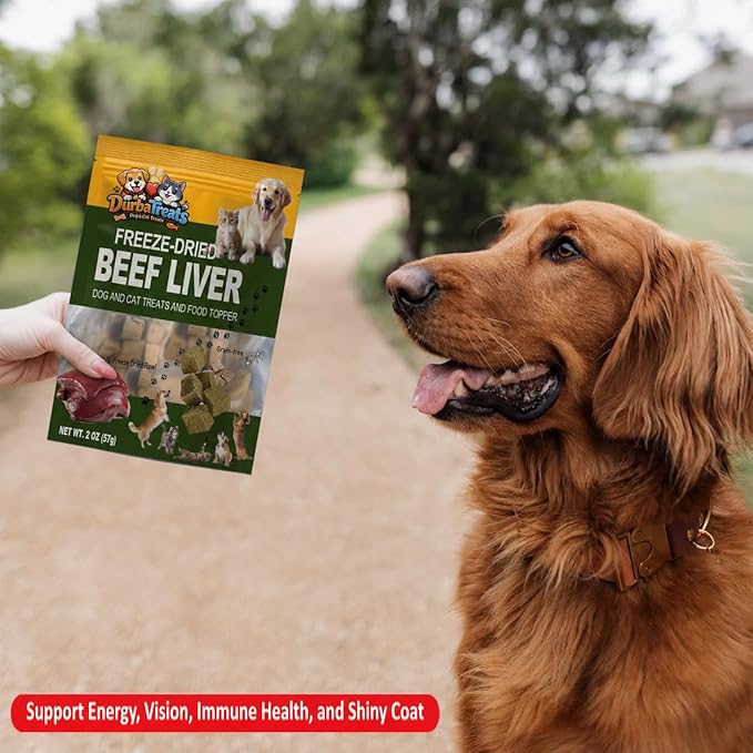 Freeze Dried Beef Liver Raw Nutrition Dog & Cat Treats - Healthy Snacks, Food Topper. Weight Control, Training Bites, High Protein (2 Ounce, Beef Liver)