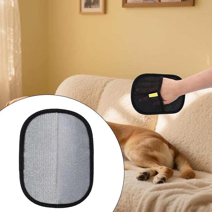 Tinoaly Pet Hair Removal Glove, Electrostatic Cat and Dog Hair Remover Tool Washable & Reusable Pet Grooming Mitt for Furniture Carpet Clothes Dog Cat Fur Cleaning