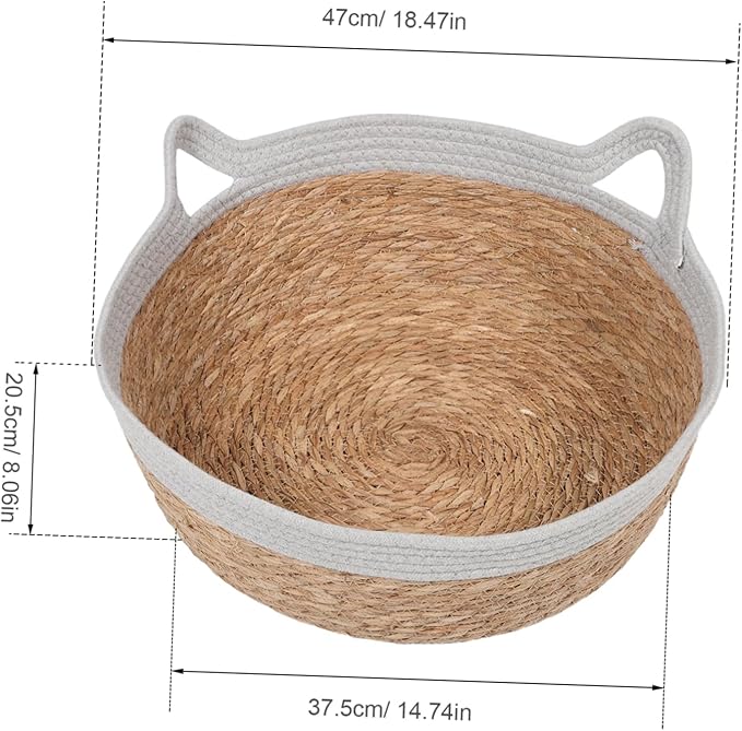 BESTonZON Cat Bed Woven Nest for Indoor and Outdoor Use Breathable Cat Scratcher Bed Cute Design Year Comfort and Decorative Appeal Pet Supplies