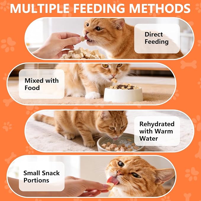 6.35oz/180g Freeze-Dried Chicken Treats for Cats & Dogs, High Protein Single Ingredient, Grain-Free & No Artificial Additives, Healthy Pet Daily Food Companion & Training Reward Snacks