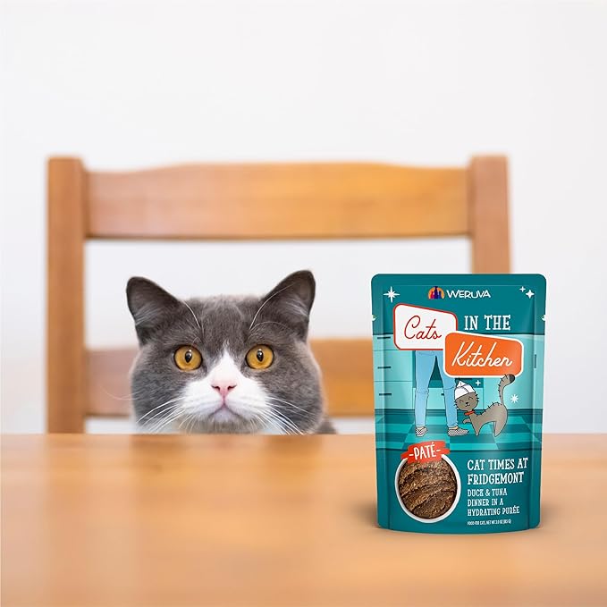 Weruva Cats in The Kitchen Slide N' Serve Grain-Free Natural Wet Pate Cat Food Pouches, Cat to The Future, 3oz Pouch (Pack of 12)