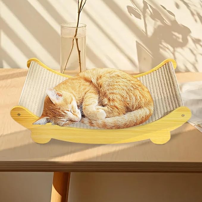 2 in 1 Cat Scratcher Sisal Chair Bed, Wear-Resistant Cat Scratching Bed Lounge Chair Indoor Scratching Board for Furniture Protection