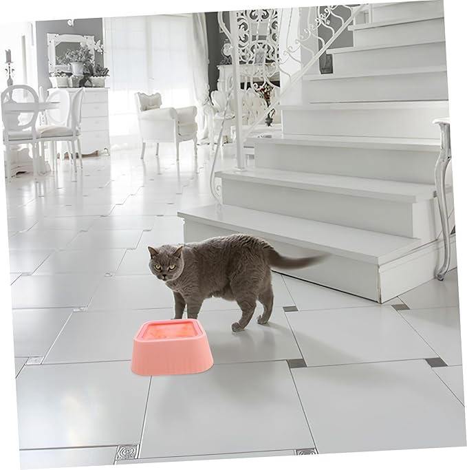 POPETPOP Cat and Dog Water Bowl No Spill Splash Floating Design Abs Material for Cats Small Dogs Puppy Water Bowl