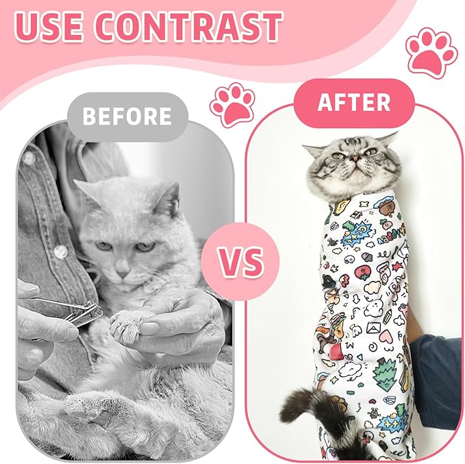 3 Pcs Cat Grooming Wrap,21in Cat Swaddle Wrap, Self Adhesive Cats Blanket for Nail Trimming