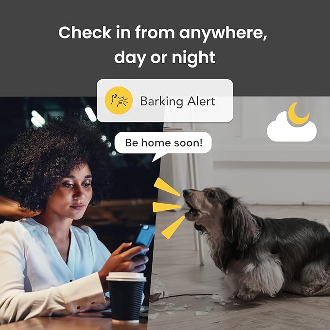 Furbo 360° Dog Camera: Pet Security Cam w/Barking Alerts, Rotating View, Treat Toss w/Phone App, Smart Home Puppy Monitoring, 2-Way Speaker, No Subscription Needed. Standard See, Talk, & Toss Features