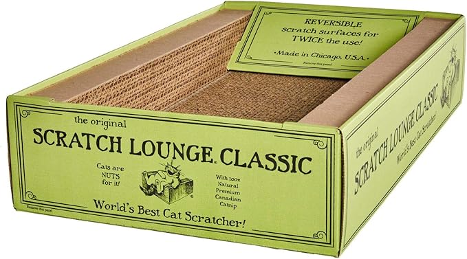 Scratch Lounge - Reversible Cardboard Cat Scratcher with Floor Refill and Catnip