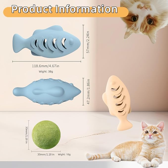 2Pcs Silicone Cat Toys, Multi-Functional Treat Dispenser, Interactive Feeder Toy for Indoor Cats, Food Puzzle Kitten Toys, Pet Training Toy with Catnip Ball (Pink&Green/Blue)