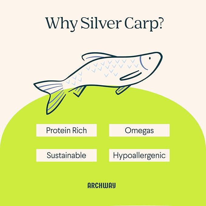 ARCHWAY Dehydrated Silver Carp Cat Treats - Omega-Rich Wild Caught Fish - High Protein, Simple Ingredients Healthy Cat Snacks - Hypoallergenic, Gluten-Free - USA Made (2.5 oz)