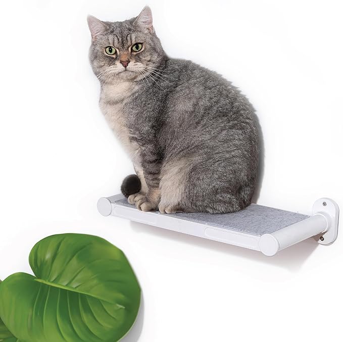 SVD.PET Cat Wall Shelves, 17" x 8" Cat Wall Furniture with Felt Pad, Simple and Modern Design Wal Mounted Platforms for Pet Sleeping and Playing, Easy to Install and to Clean(White)
