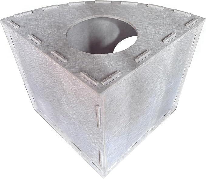 Felt Cat House, Space-Saving Closed Fan-Shaped Corner Design for Wall Corners & Sofa Nooks, with Self-Adhesive Cat Scratching Pad, Warm Cozy Cat Hideaway for Indoor Kittens & Adult Cats (Gray)