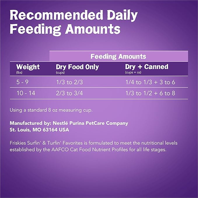 Dry Cat Food Surfin & Turfin Favorites 22 lb. Bag, Essential Fatty Acids to Help Support Healthy Skin and Coat