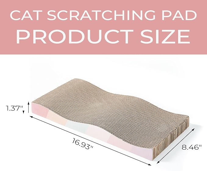 SIDAZON Cat Scratch Pad Cardboard cat scratchers for Indoor Cats Reversible Large Wide Corrugated with Catnip(1pcs)